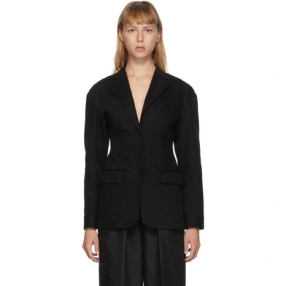 alexanderwang.t Black Denim Drop Shoulder Tailored Blazer Size 6